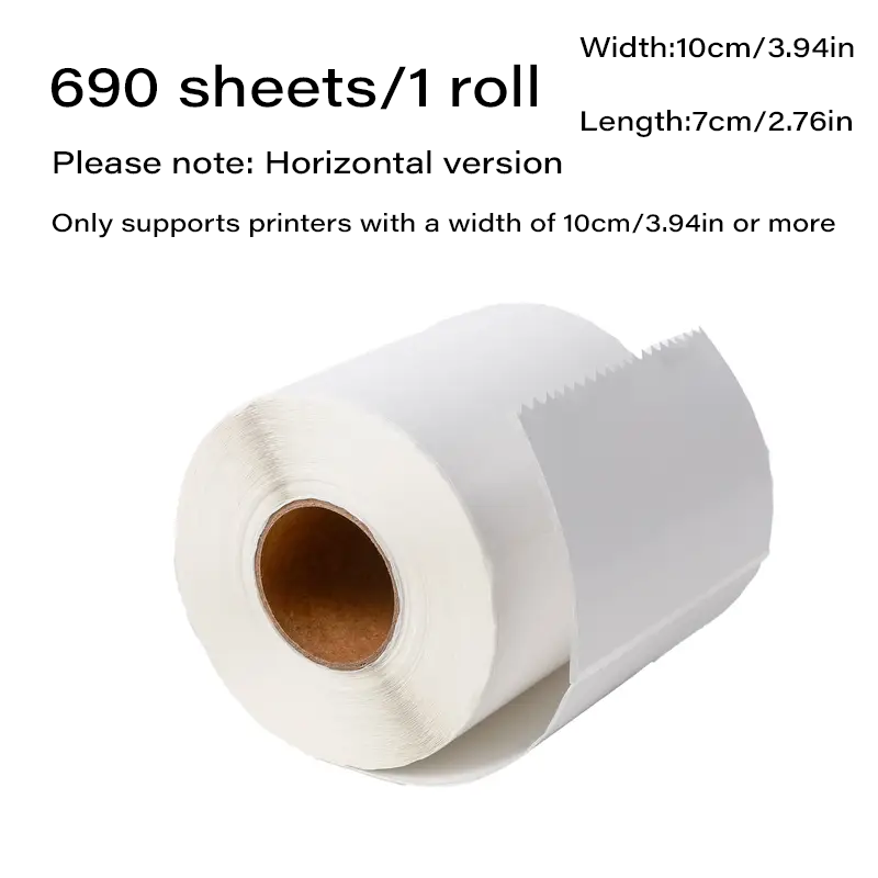 Commercial Printing Paper - 690 sheets/roll 100mm x 70mm high-quality