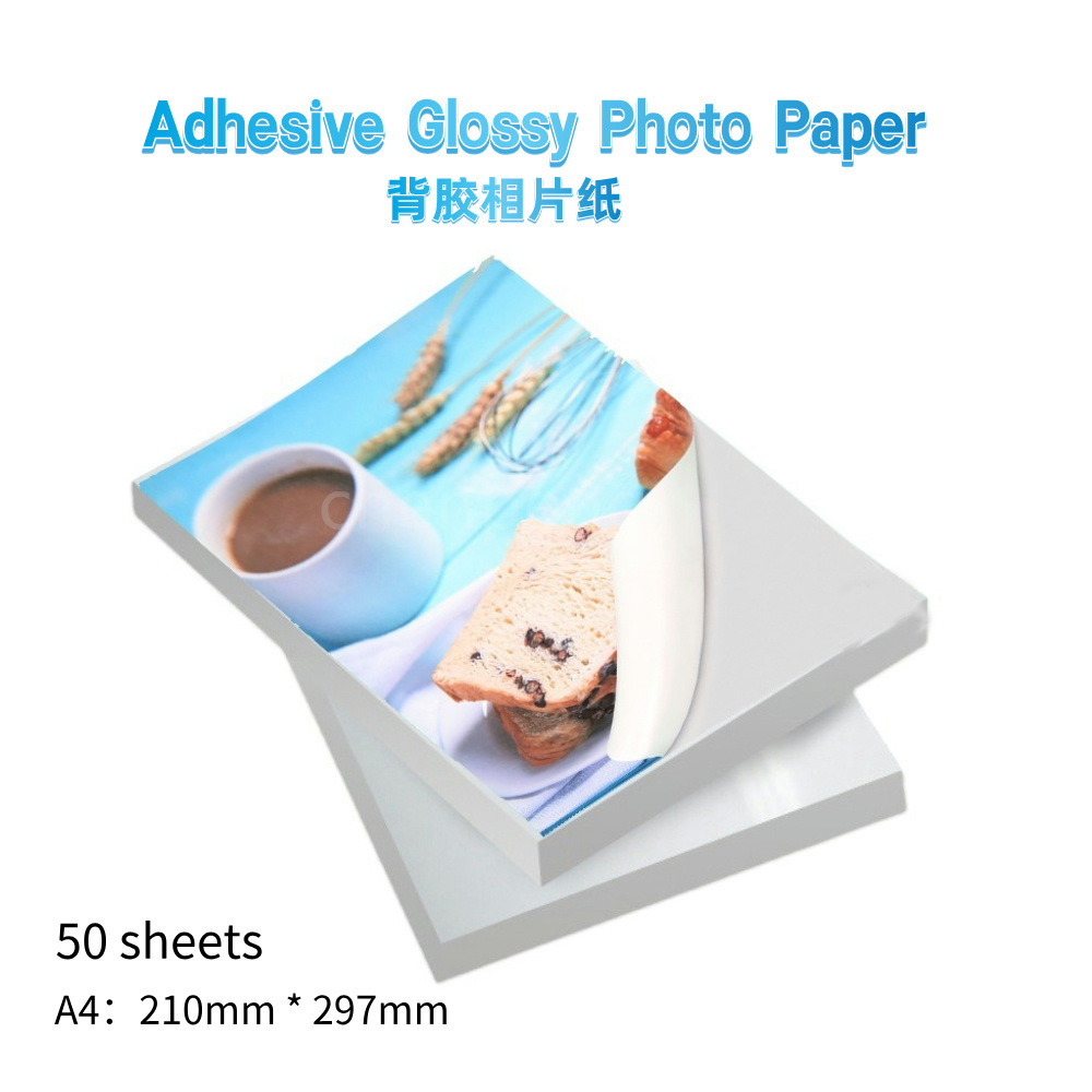 Commercial Printing Paper - Adhesive Glossy Photo Paper A4 50Sheets