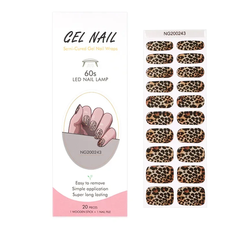 Commercial Printing Paper - Spotted Leopard Print Semi-Cured Gel Nail