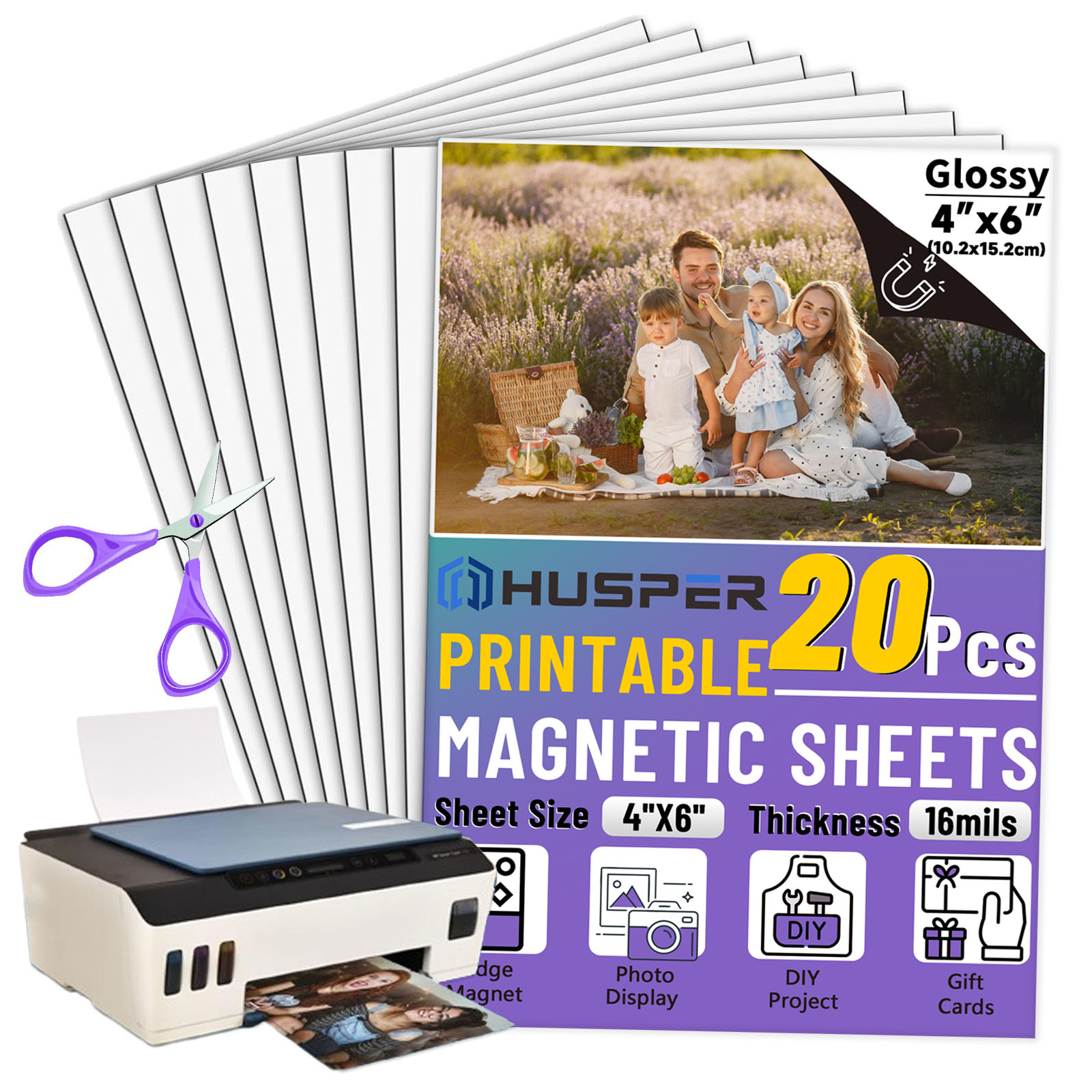 Commercial Printing Paper - 10/20 Sheets 4R Printable Glossy Magnetic