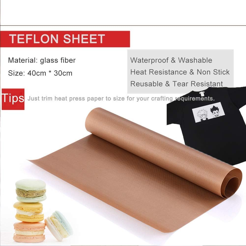 Printable Heat Transfer Vinyl - Te-flon Sheet for Heat Press, 1