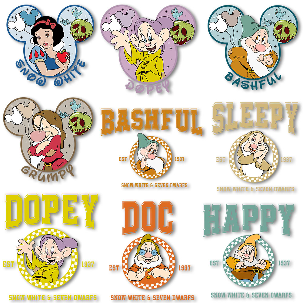 Printable Heat Transfer Vinyl - Snow White and the Seven Dwarfs