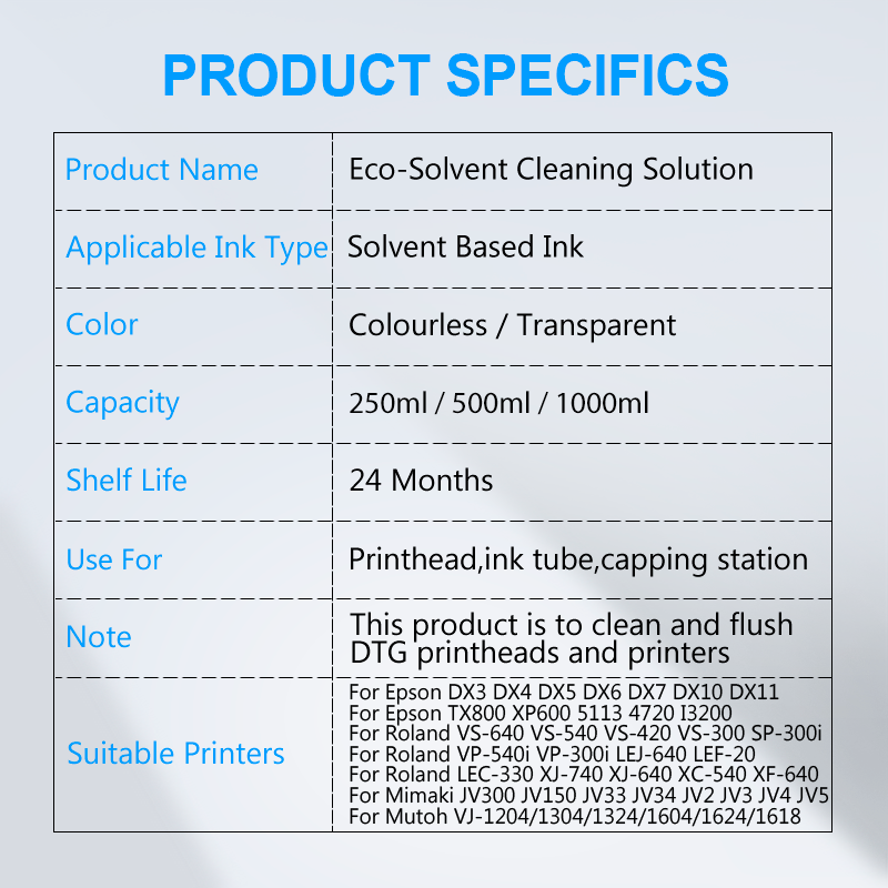 Eco-Solvent Ink Cleaning Solut - Print Head Cleaning Kit ulasan dan harga