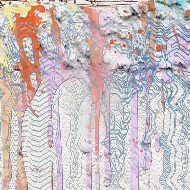 Modern watercolor city silhoue - Commercial Wallpaper Printing ulasan dan harga