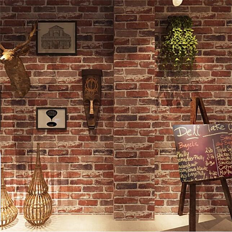 Vintage Red Brick Wallpaper Se - Commercial Wallpaper Printing ulasan dan harga
