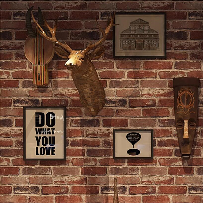 Vintage Red Brick Wallpaper Se - Commercial Wallpaper Printing ulasan dan harga